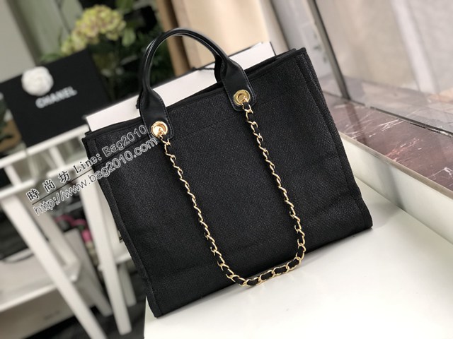 Chanel專櫃新款購物包女包 66941 香奈兒小牛皮沙灘包托特購物袋 djc5800